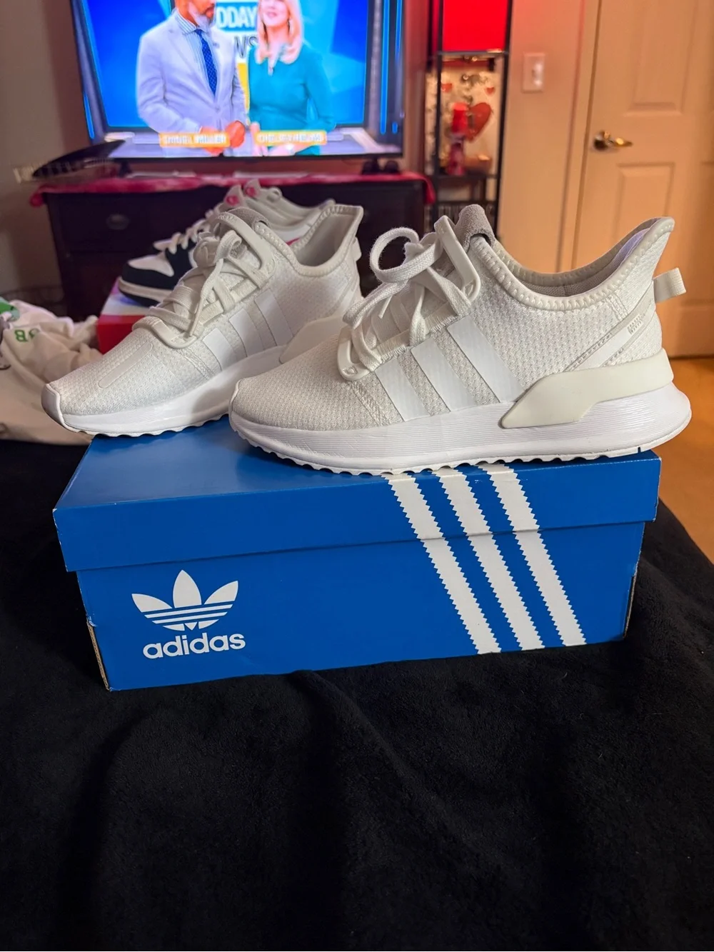 adidas Kids White U_Path Run Lightweight Sneakers